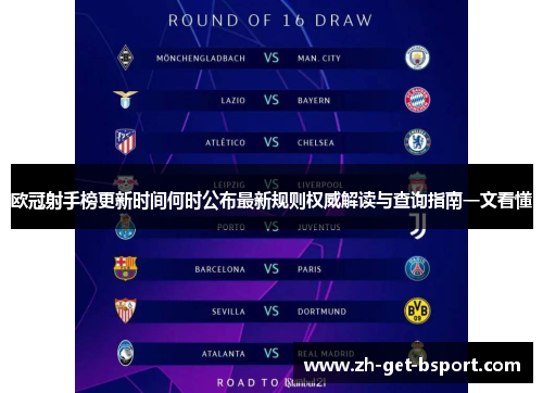 欧冠射手榜更新时间何时公布最新规则权威解读与查询指南一文看懂